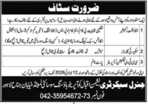 Nasheman e Iqbal Cooperative Housing Society Lahore Jobs