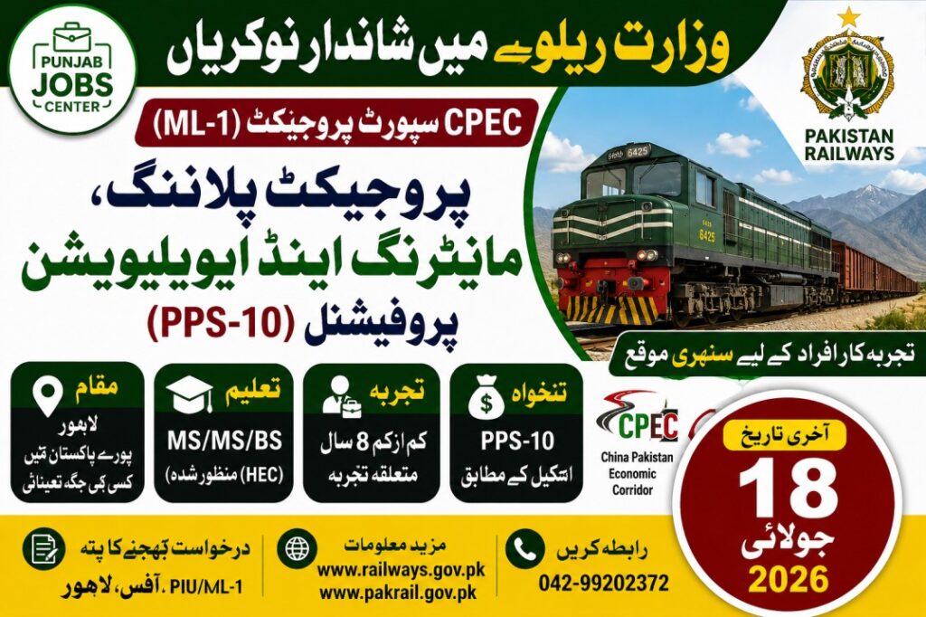 Ministry of Railways Lahore Jobs