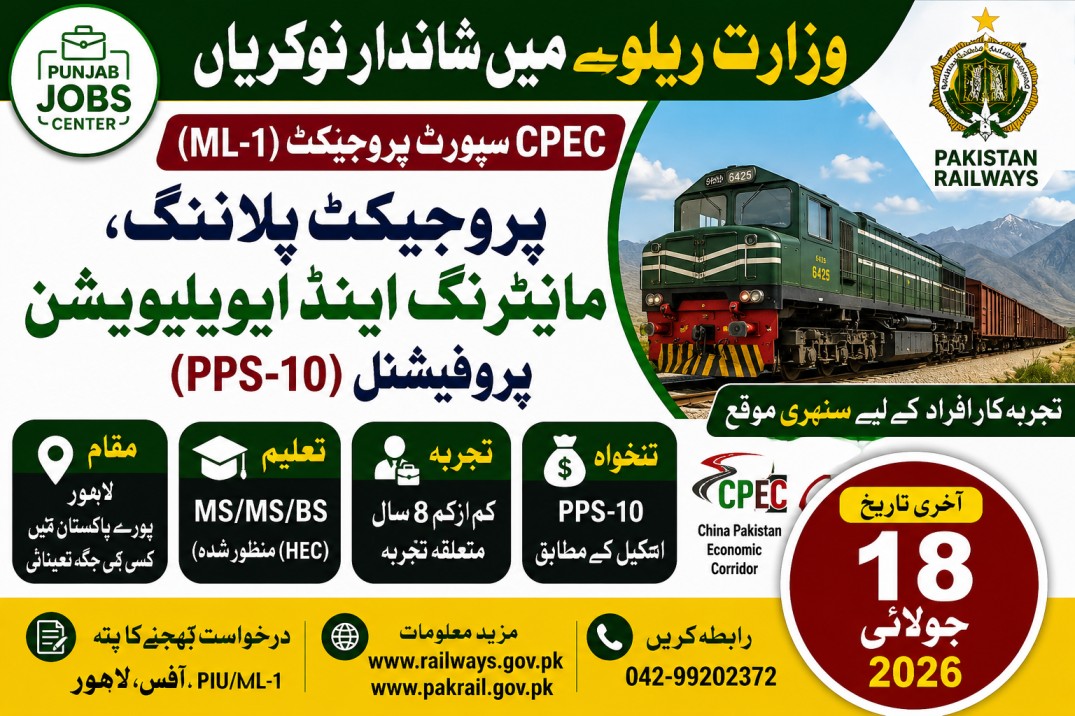Ministry of Railways Lahore Jobs