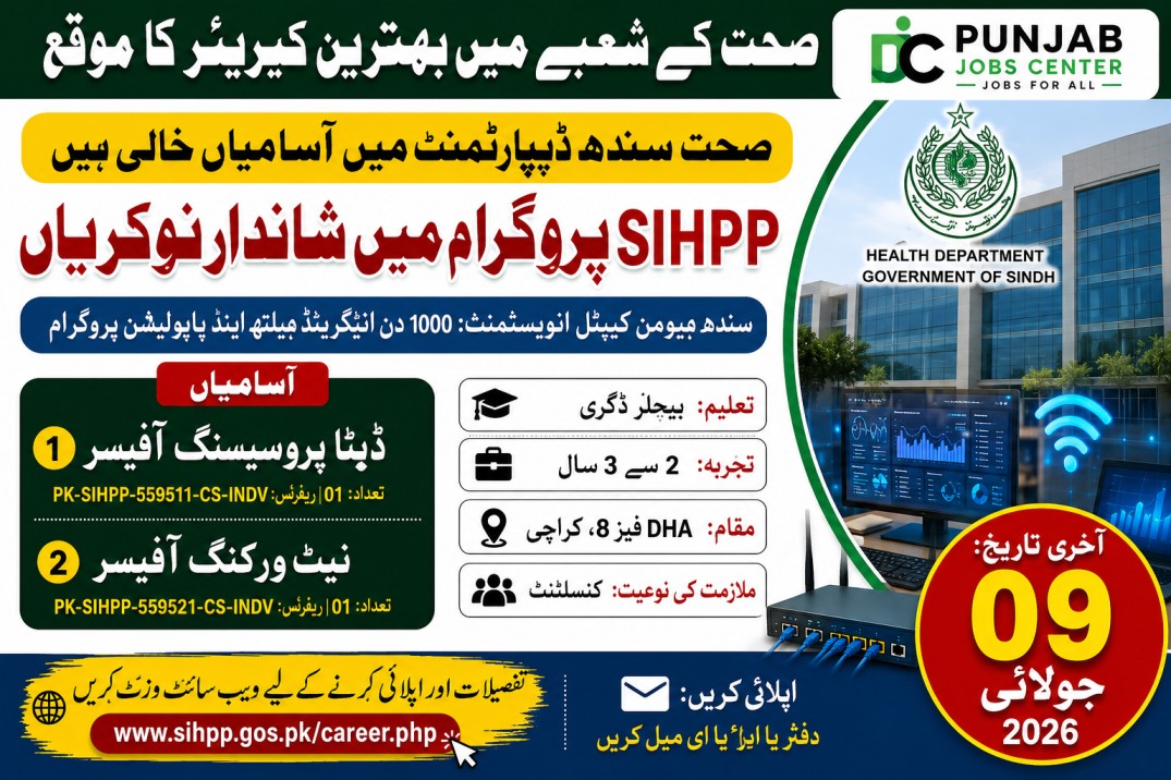 SIHPP 1000 Days Sindh Integrated Health Jobs 2026