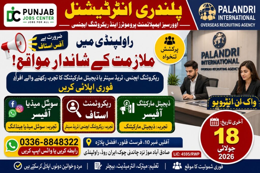 How to Apply for Palandri International Rawalpindi Jobs 2026