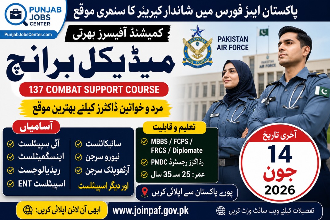 Pakistan Air Force PAF Medical Commissioned Officer Jobs