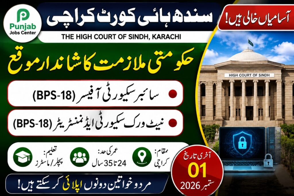 Sindh High Court Karachi Jobs 2026